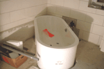 �ber Eck eingebaute Badewanne